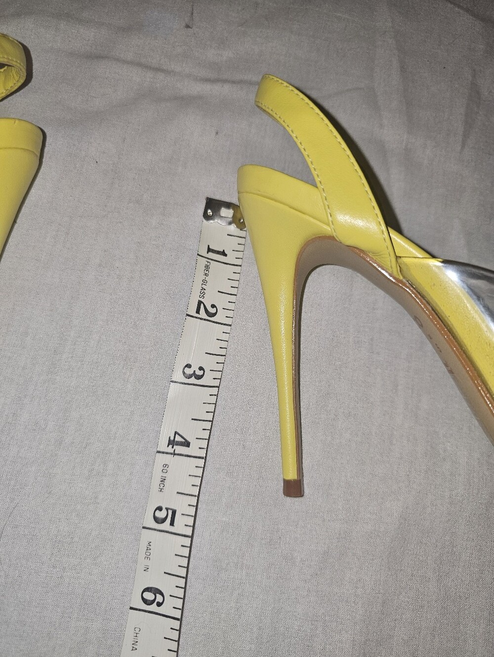 ALDO Yellow Clear PVC Slingback Stiletto Heels Pumps Size 7.5 - Picture 7 of 9